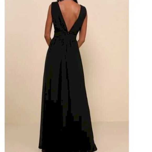 Lulus Heavenly Hues Black Maxi Dress Size Small NEW NWT - Picture 2 of 15